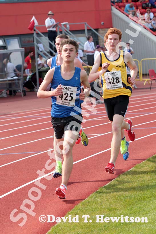 Elliot Kelly (Morpeth) during the under-17s 3000 metres at the North Eastern Champs, Gateshead.